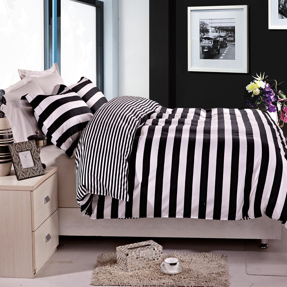 Black Duvet Cover Set Soft Twin Size Bed Bedding Set Sham Modern