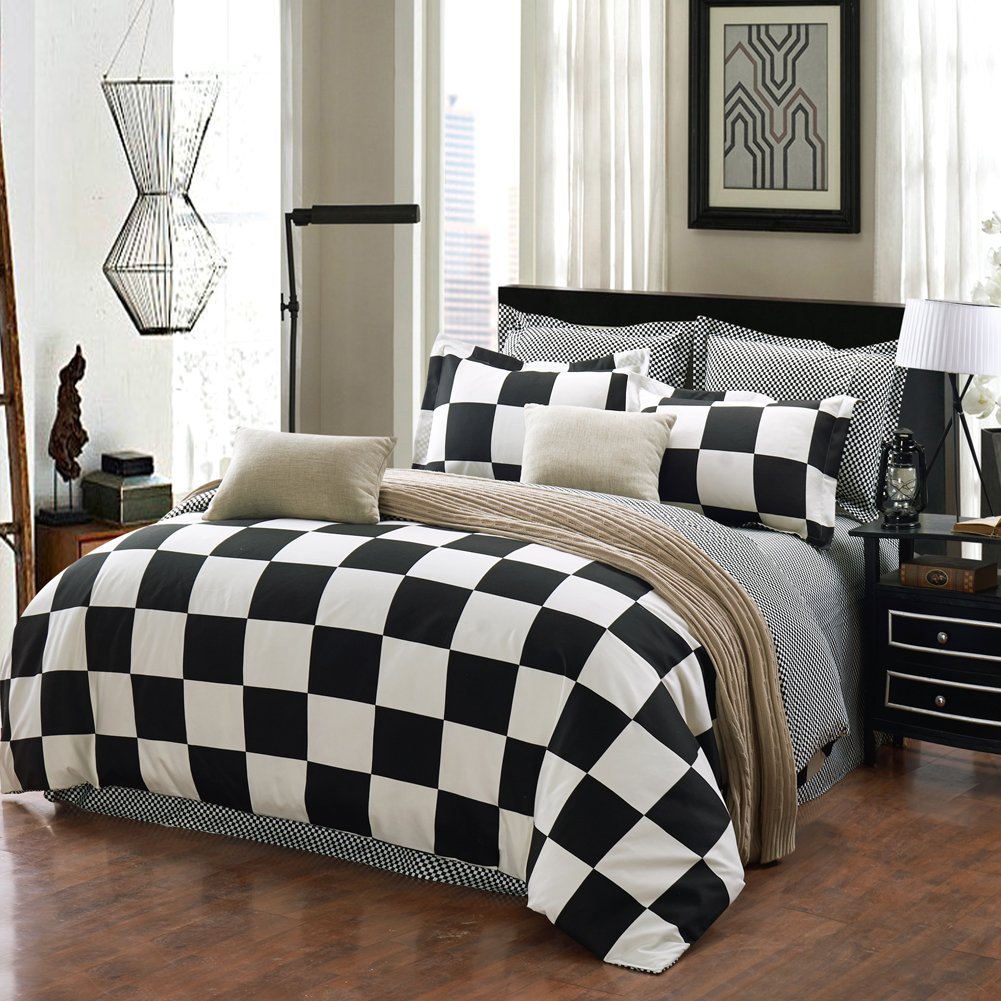 Black Duvet Cover Set Soft Twin Size Bed Bedding Set Sham Modern